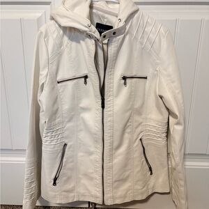 FANINI Women's White Leather Jacket